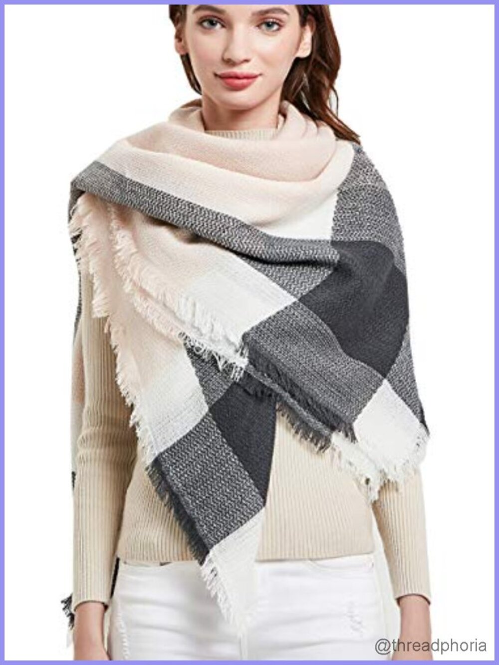 Wool Knit Square Scarf Shawl Wrap 55x55 Women Winter